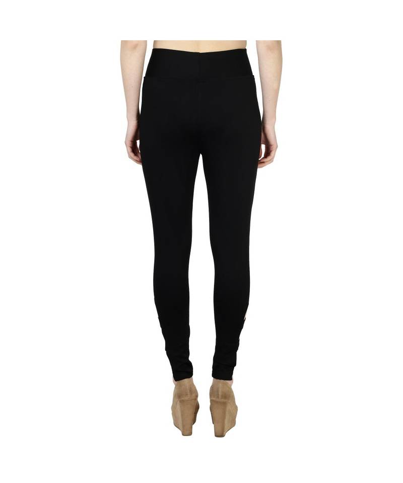 black plain cotton jegging