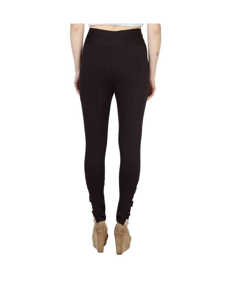brown plain cotton jegging