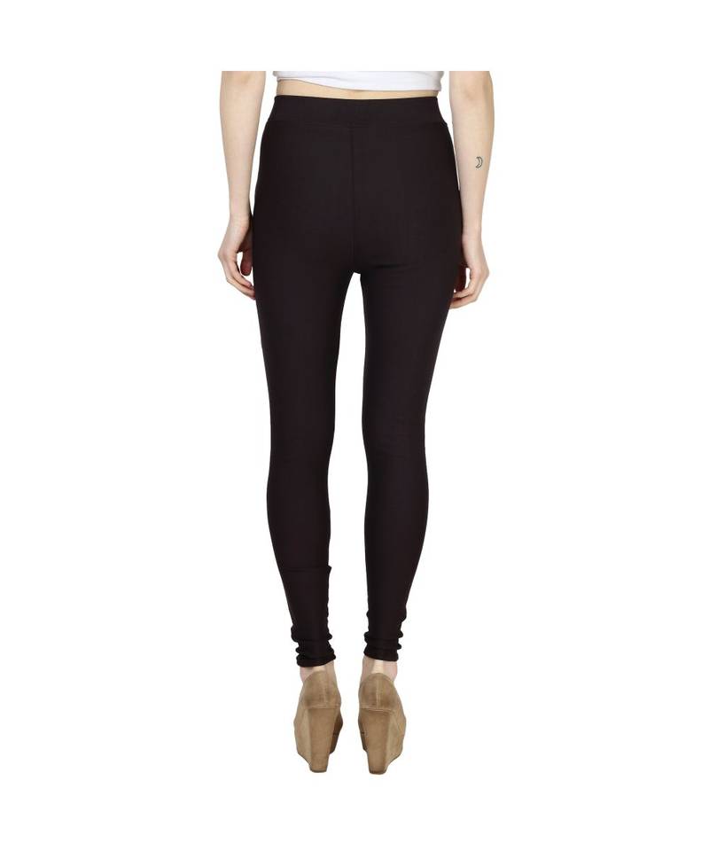 brown plain cotton jegging