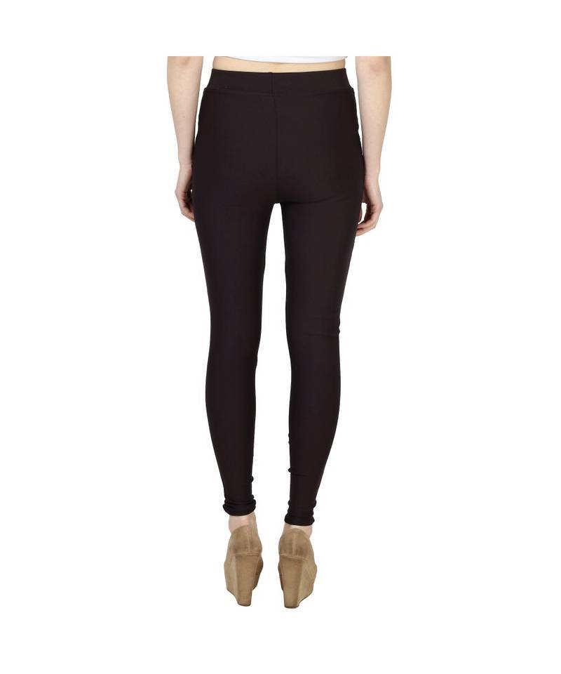 brown plain cotton jegging