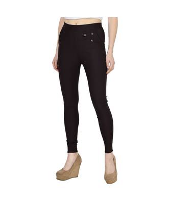 brown plain cotton jegging 5