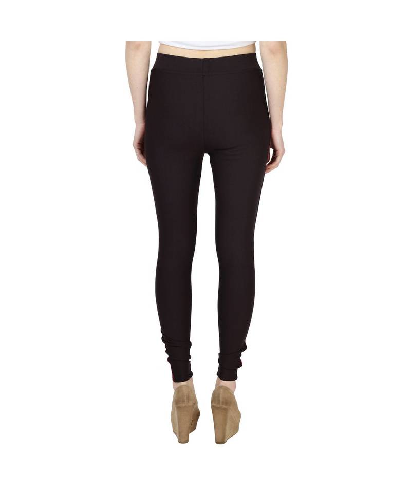brown plain cotton jegging