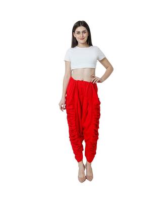 red plain Reyon trousers 1