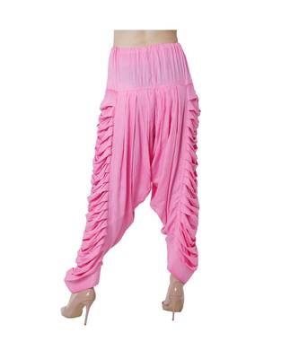 pink plain Reyon trousers 5