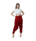 maroon plain Reyon trousers