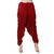 maroon plain Reyon trousers