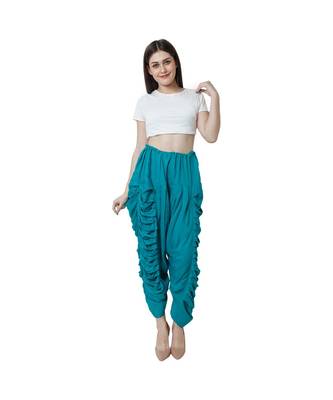 blue plain Reyon trousers 1