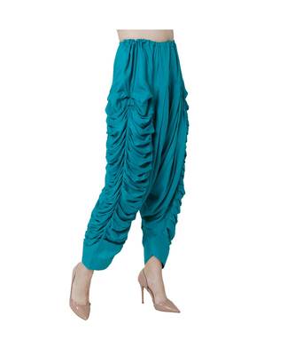 blue plain Reyon trousers 3