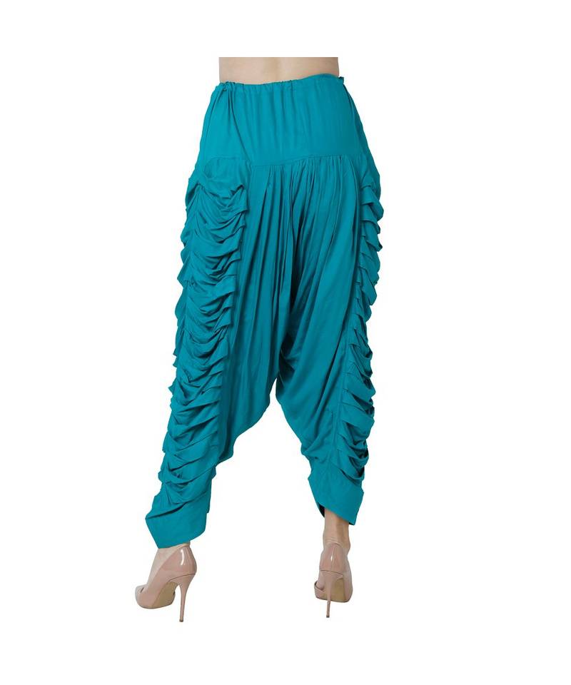 blue plain Reyon trousers