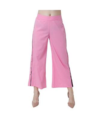 pink plain Reyon trousers 2