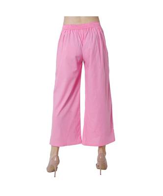 pink plain Reyon trousers 5