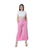 pink plain Reyon trousers
