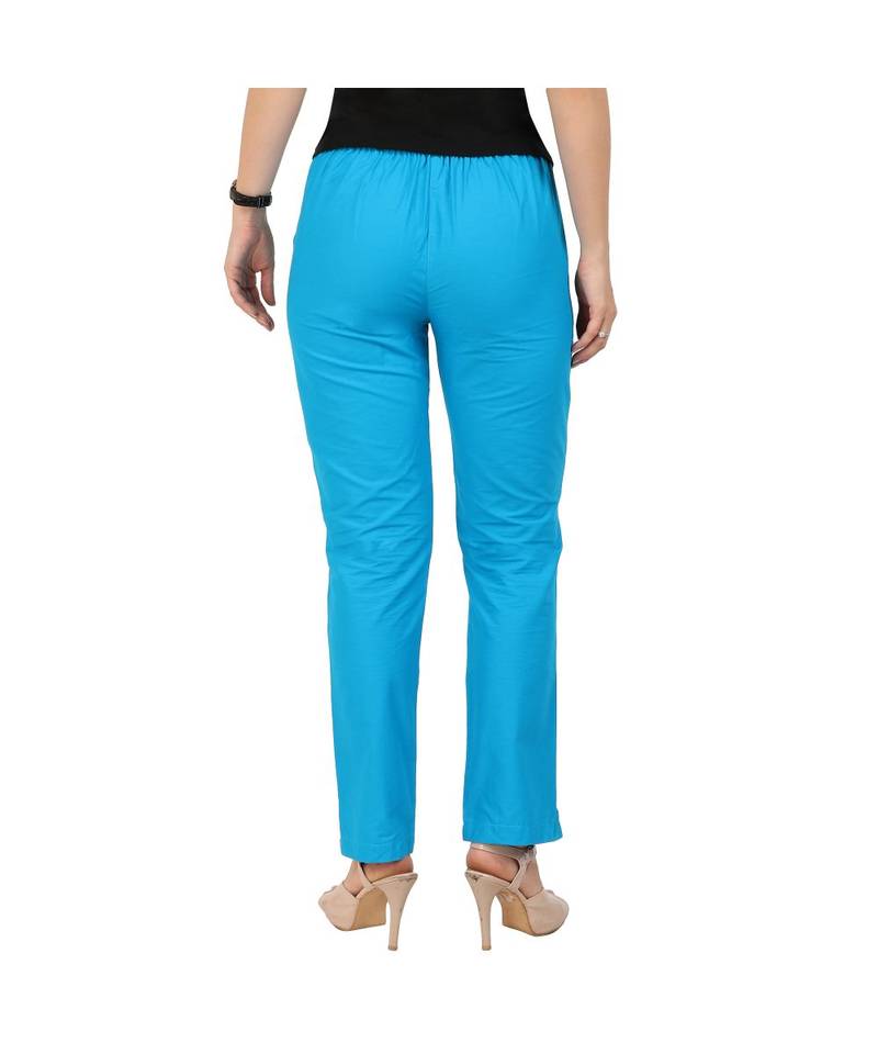 blue plain Cotton trousers