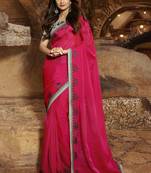 Pink Brasso Pure Fancy Fabric Saree With Blouse