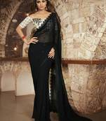Black Brasso Pure Fancy Fabric Saree With Blouse