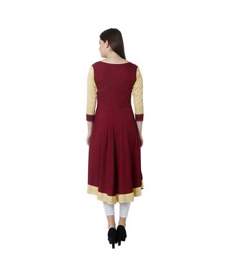 maroon printed rayon kurti 4