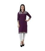 purple printed rayon kurti