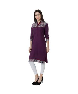 purple printed rayon kurti 3