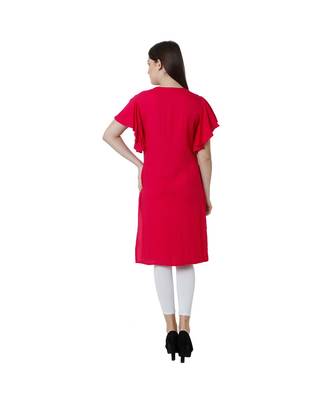 magenta printed rayon kurti 4