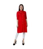 red printed rayon kurti