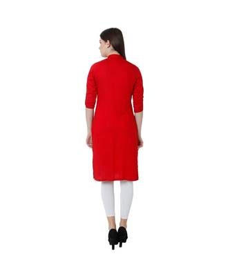 red printed rayon kurti 4