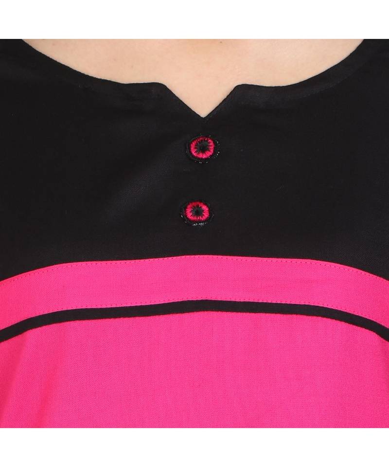 pink printed rayon kurti