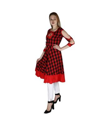 red printed cotton kurti 2