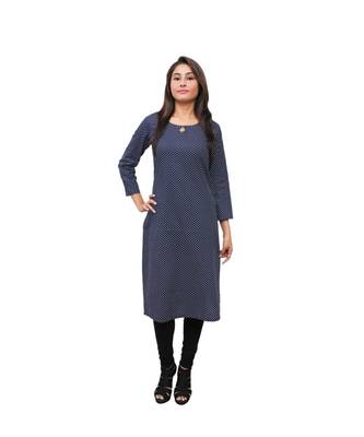 blue printed cotton kurti 1