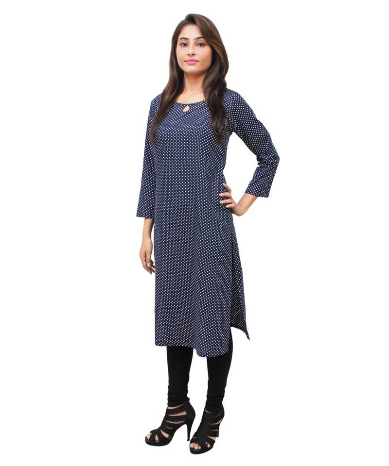 blue printed cotton kurti