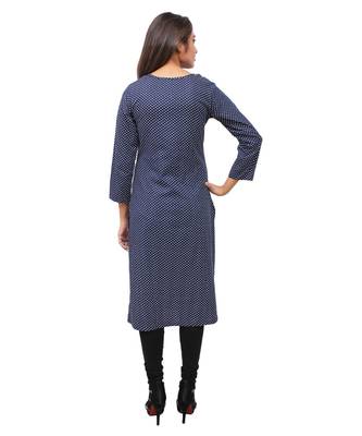 blue printed cotton kurti 4