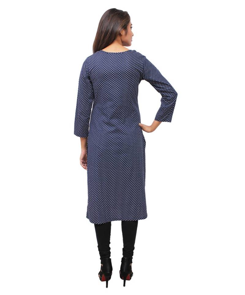blue printed cotton kurti