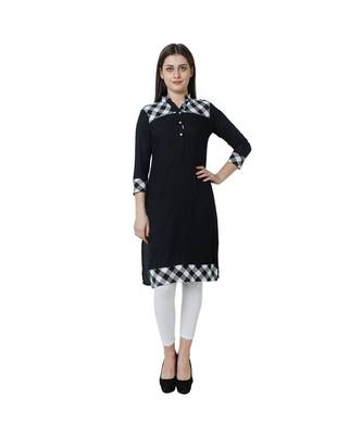 blue printed rayon kurti 1