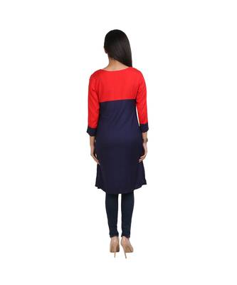 blue printed rayon kurti 2