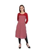 maroon printed crepe kurti