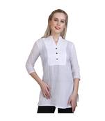 white printed cotton kurti