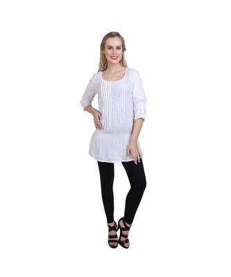white printed cotton kurti 1