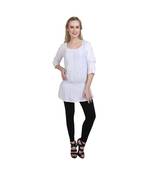 white printed cotton kurti