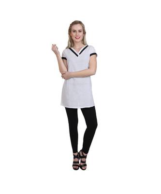white printed cotton kurti 1