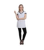 white printed cotton kurti