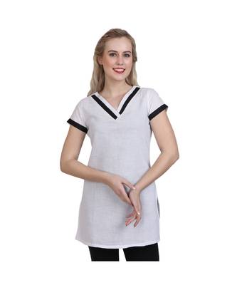 white printed cotton kurti 2