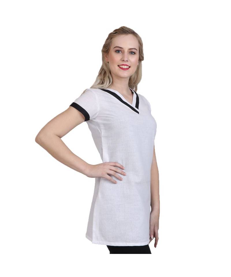 white printed cotton kurti