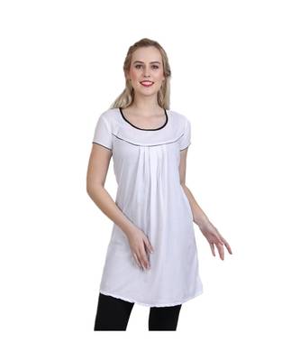 white printed cotton kurti 2