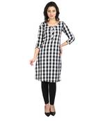 white printed cotton kurti