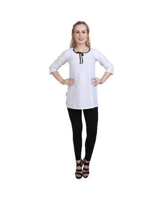 white printed cotton kurti 1