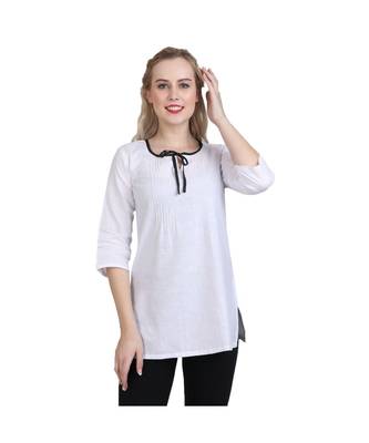 white printed cotton kurti 2