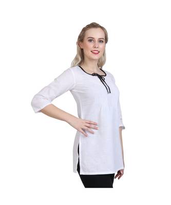 white printed cotton kurti 4