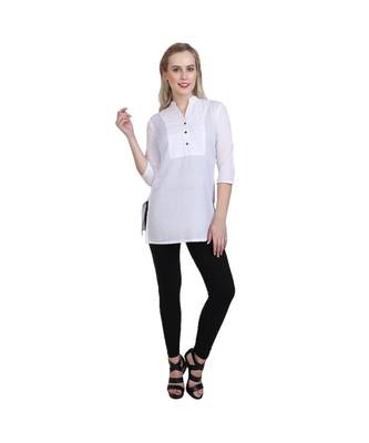 white printed cotton kurti 1