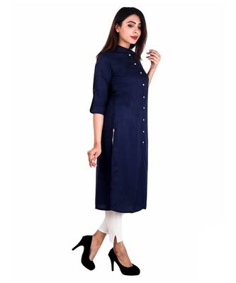 blue printed rayon kurti 3