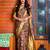Light brown woven banarasi silk saree with blouse