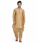 Gold Solid Dhoti Kurta Set
